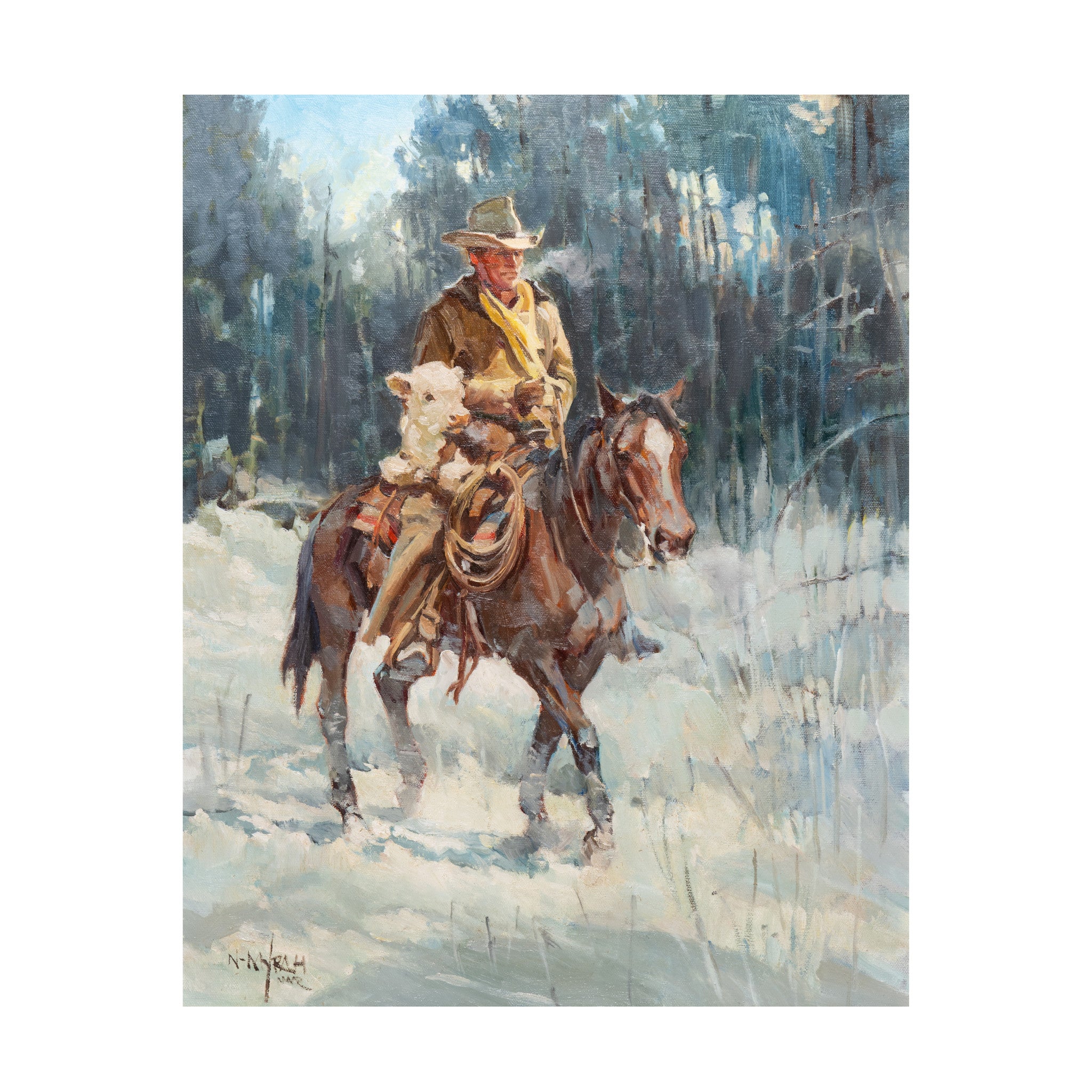 New Arrival by Newman Myrah, Fine Art, Painting, Western