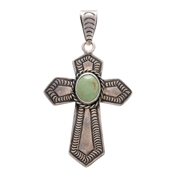 Navajo Turquoise Cross Pendant, Jewelry, Necklace, Native