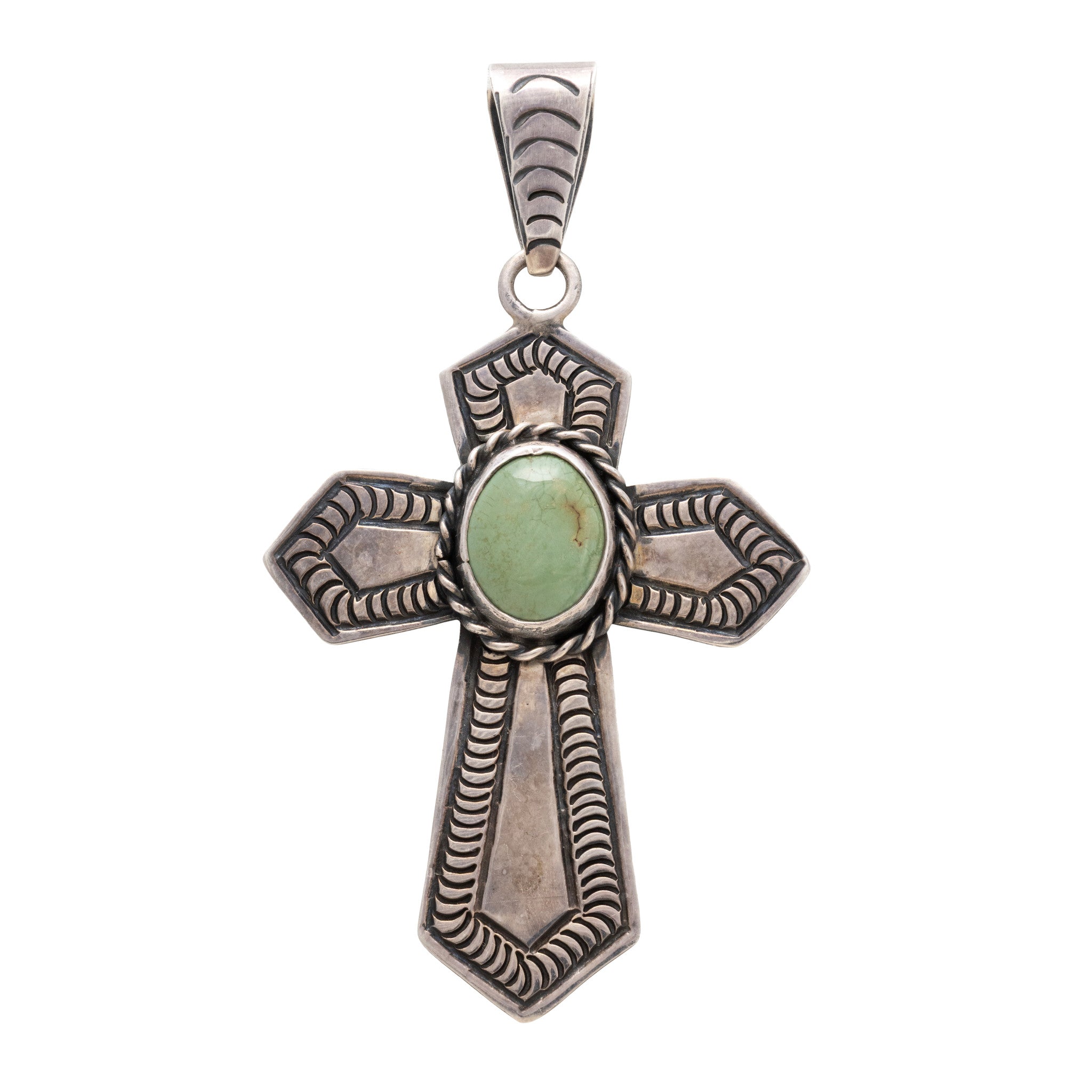 Navajo Turquoise Cross Pendant, Jewelry, Necklace, Native