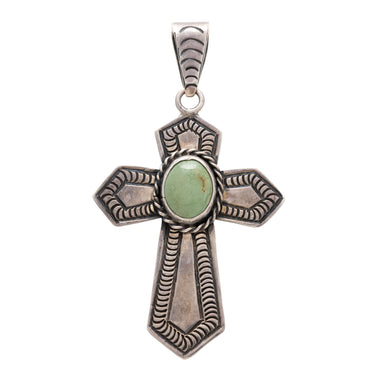 Navajo Turquoise Cross Pendant, Jewelry, Necklace, Native