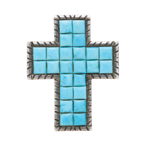 Navajo Turquoise Cross Pendant, Jewelry, Necklace, Native
