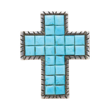 Navajo Turquoise Cross Pendant, Jewelry, Necklace, Native