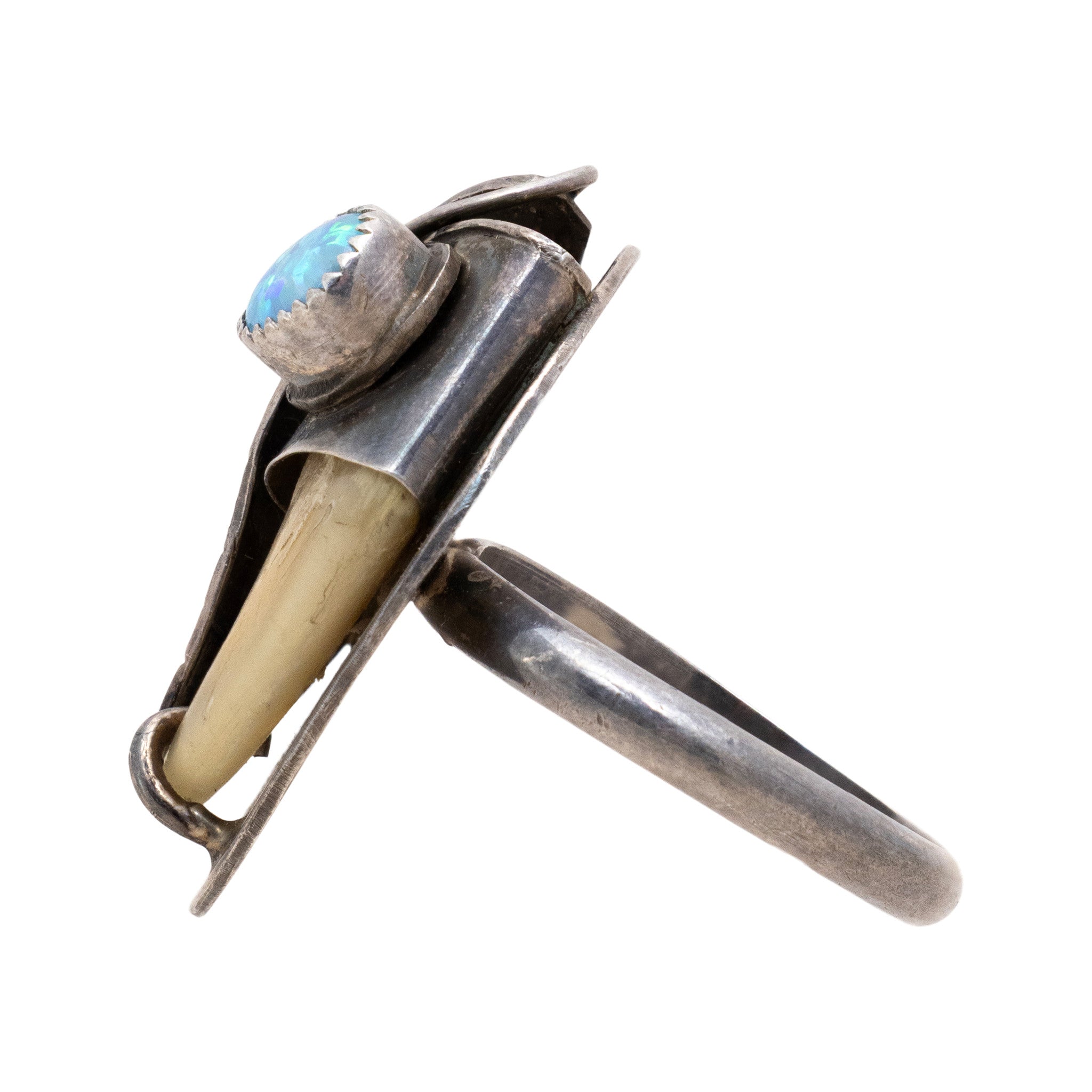 Navajo Bear Claw and Opal Ring