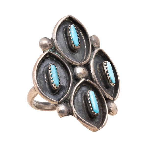 Turquoise Needlepoint Ring, Jewelry, Ring, Native