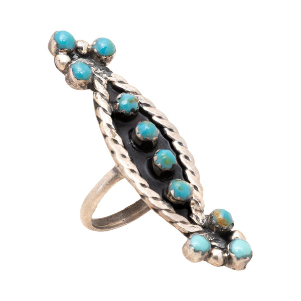 Turquoise Petit Point Ring, Jewelry, Ring, Native