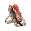 Navajo Coral and Sterling Silver Ring, Jewelry, Ring, Native