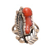 Navajo Coral and Sterling Silver Ring