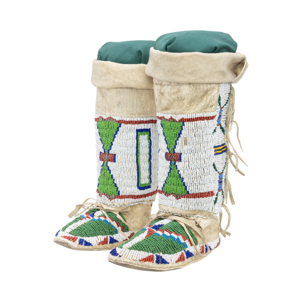 Sioux Child's Hightop Moccasins, Native, Garment, Moccasins