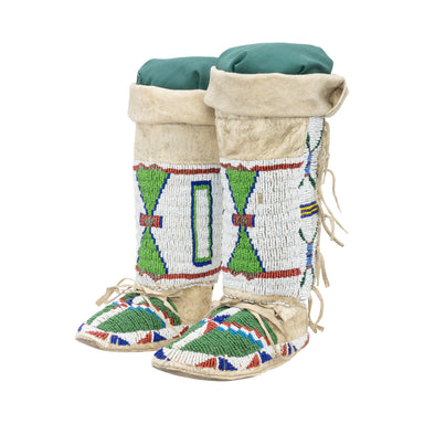 Sioux Child's Hightop Moccasins, Native, Garment, Moccasins
