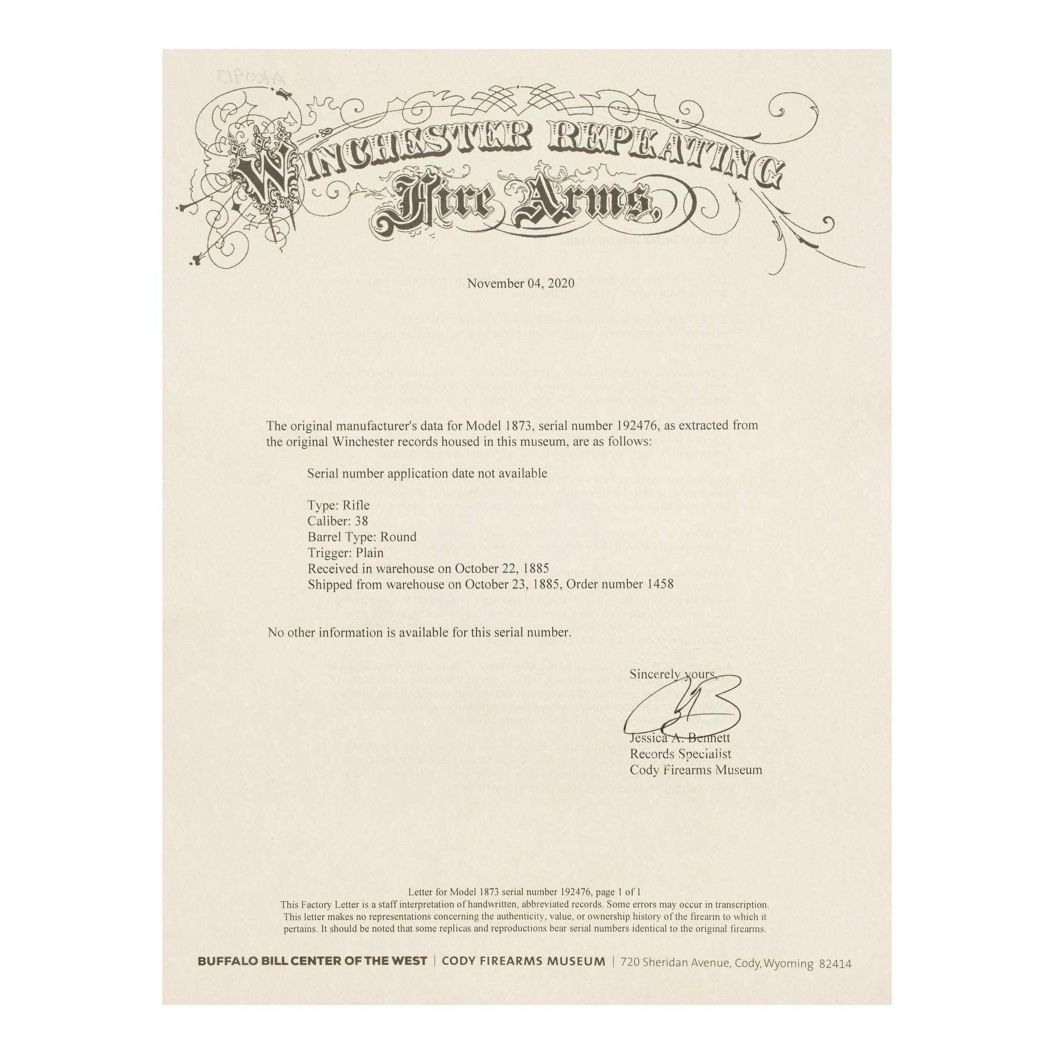 Winchester 1873 Lever Action Rifle