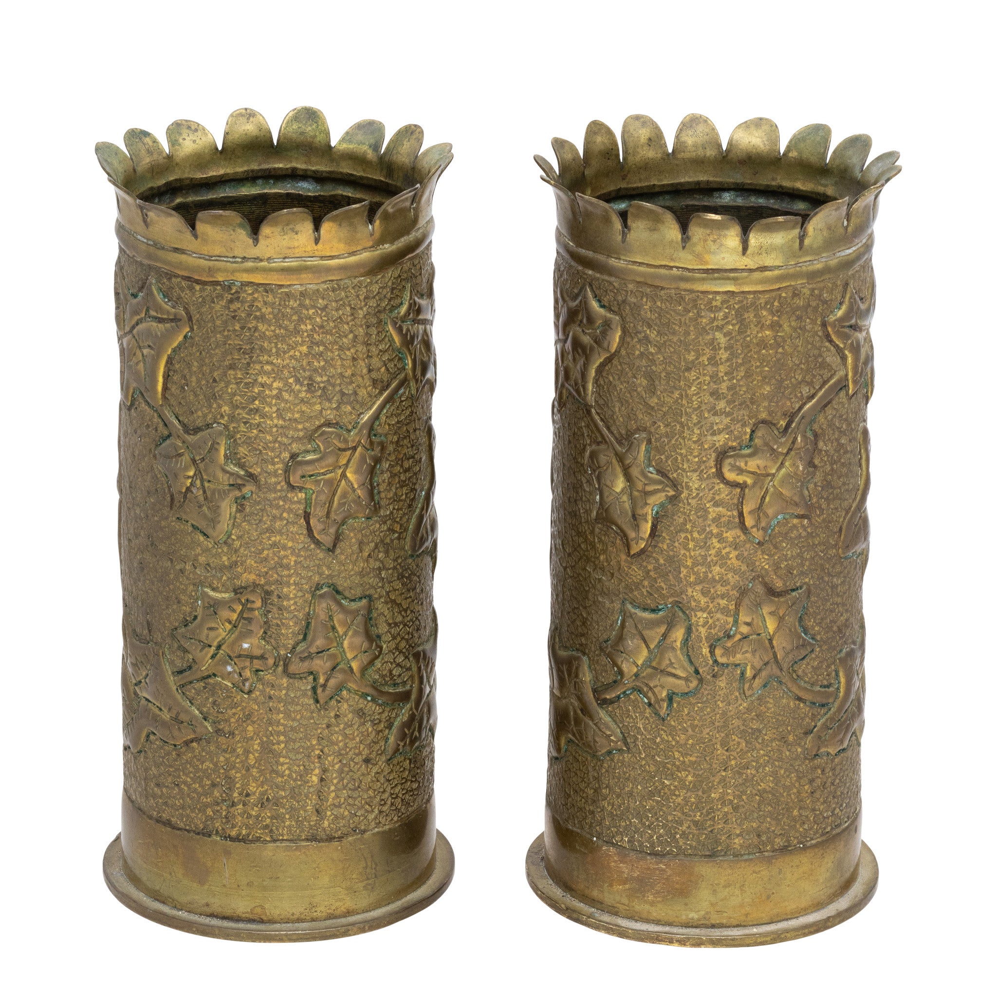 Pair Trench Art Vases