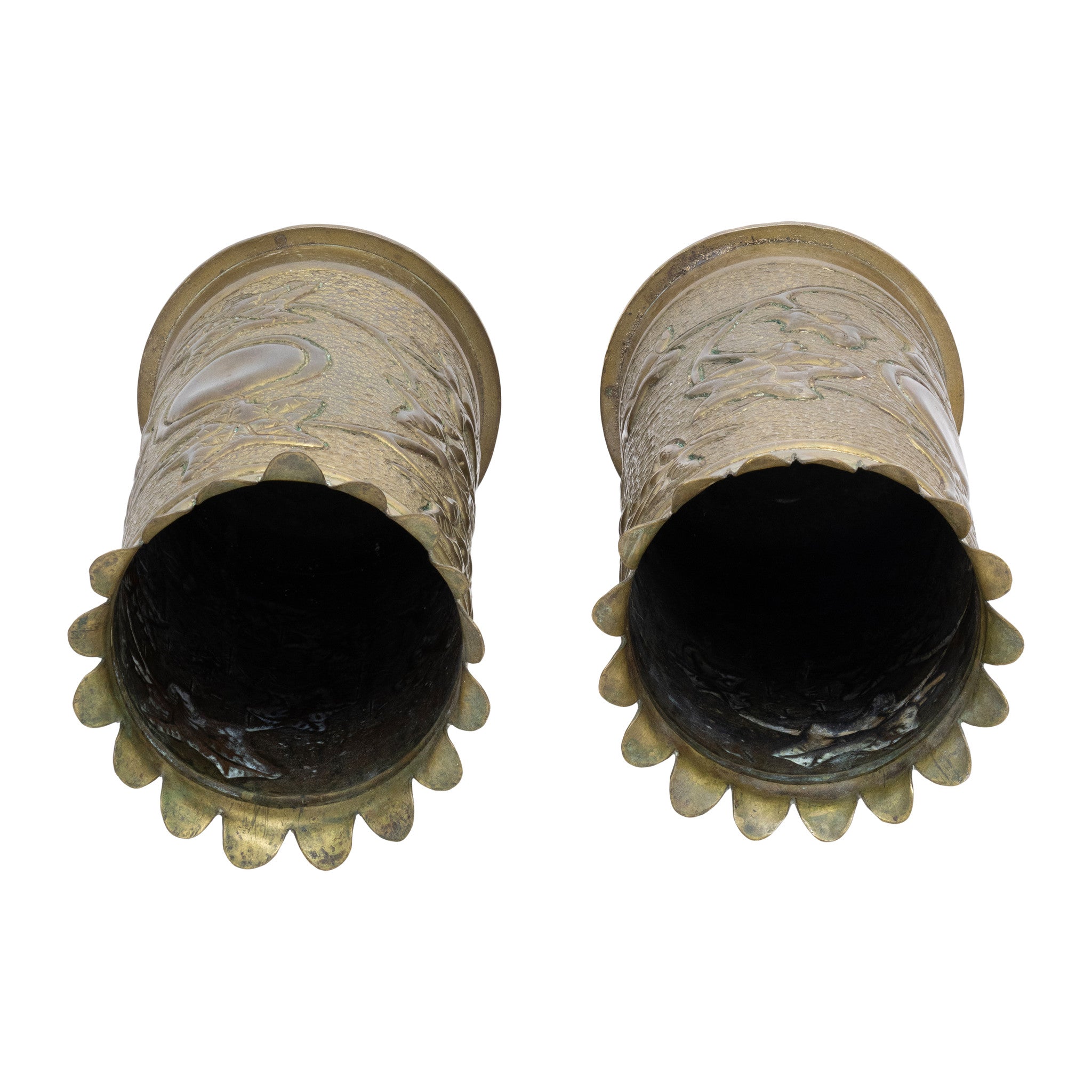 Pair Trench Art Vases