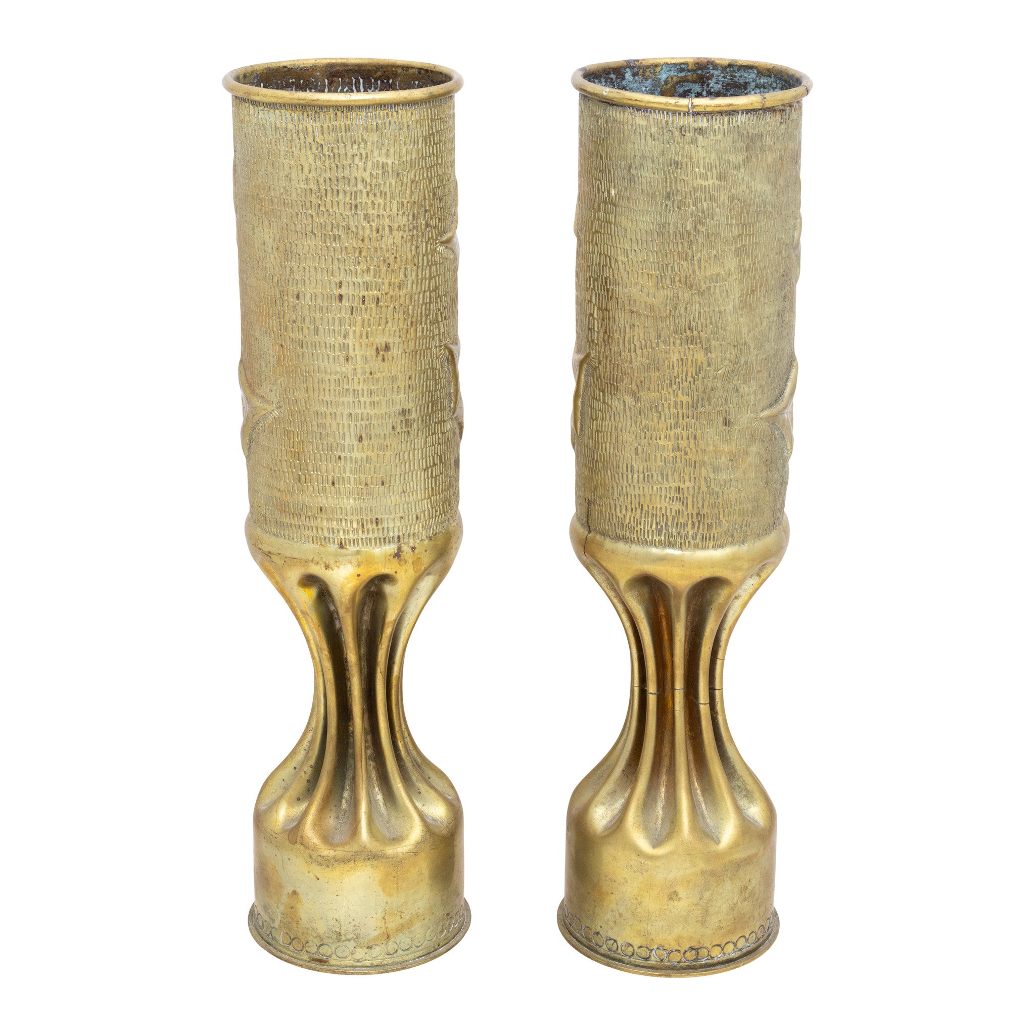 Pair Trench Art Vases