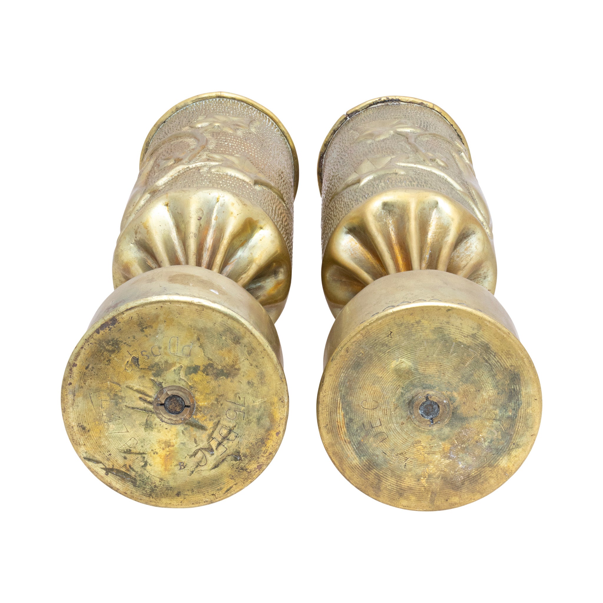 Pair Trench Art Vases