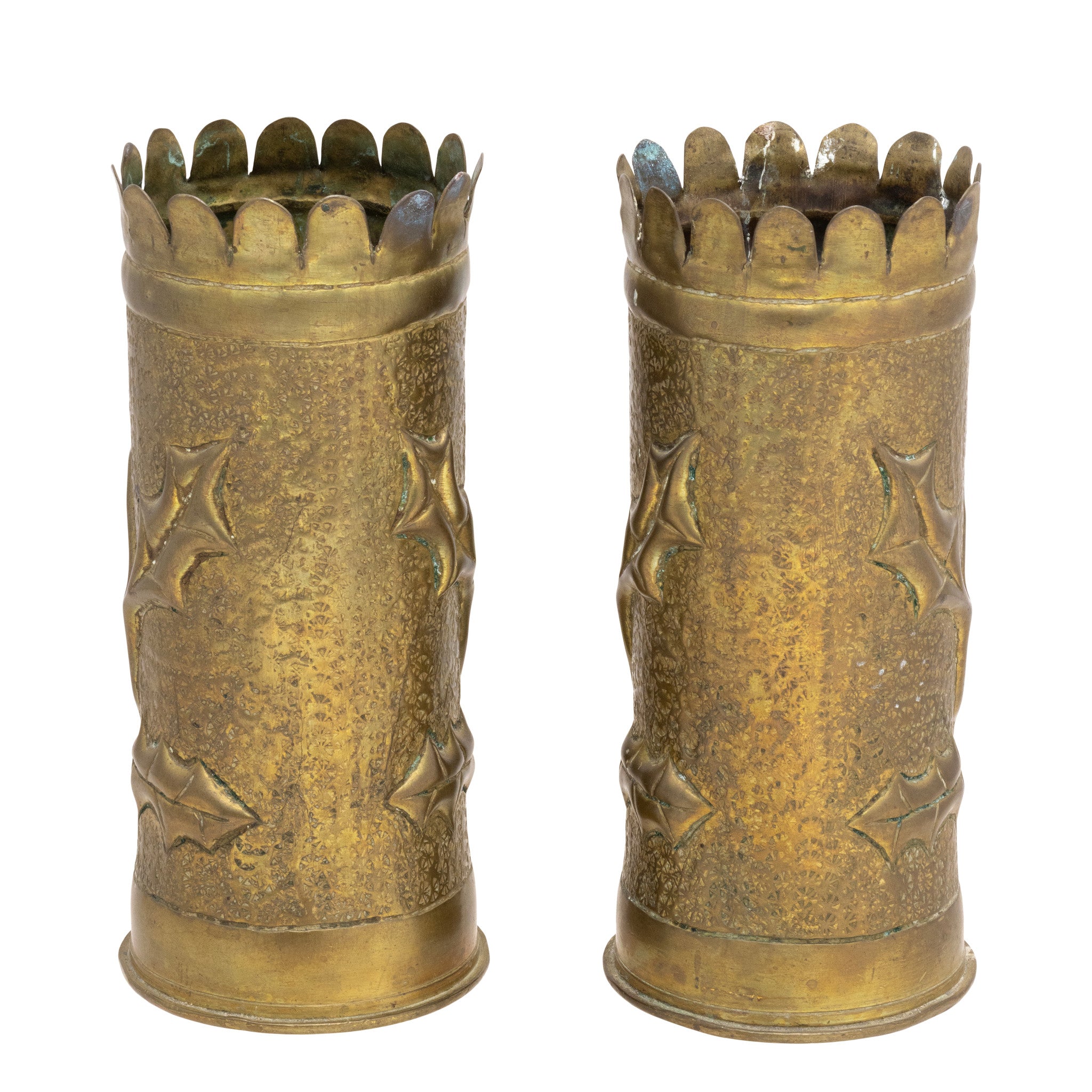 Pair Trench Art Vases