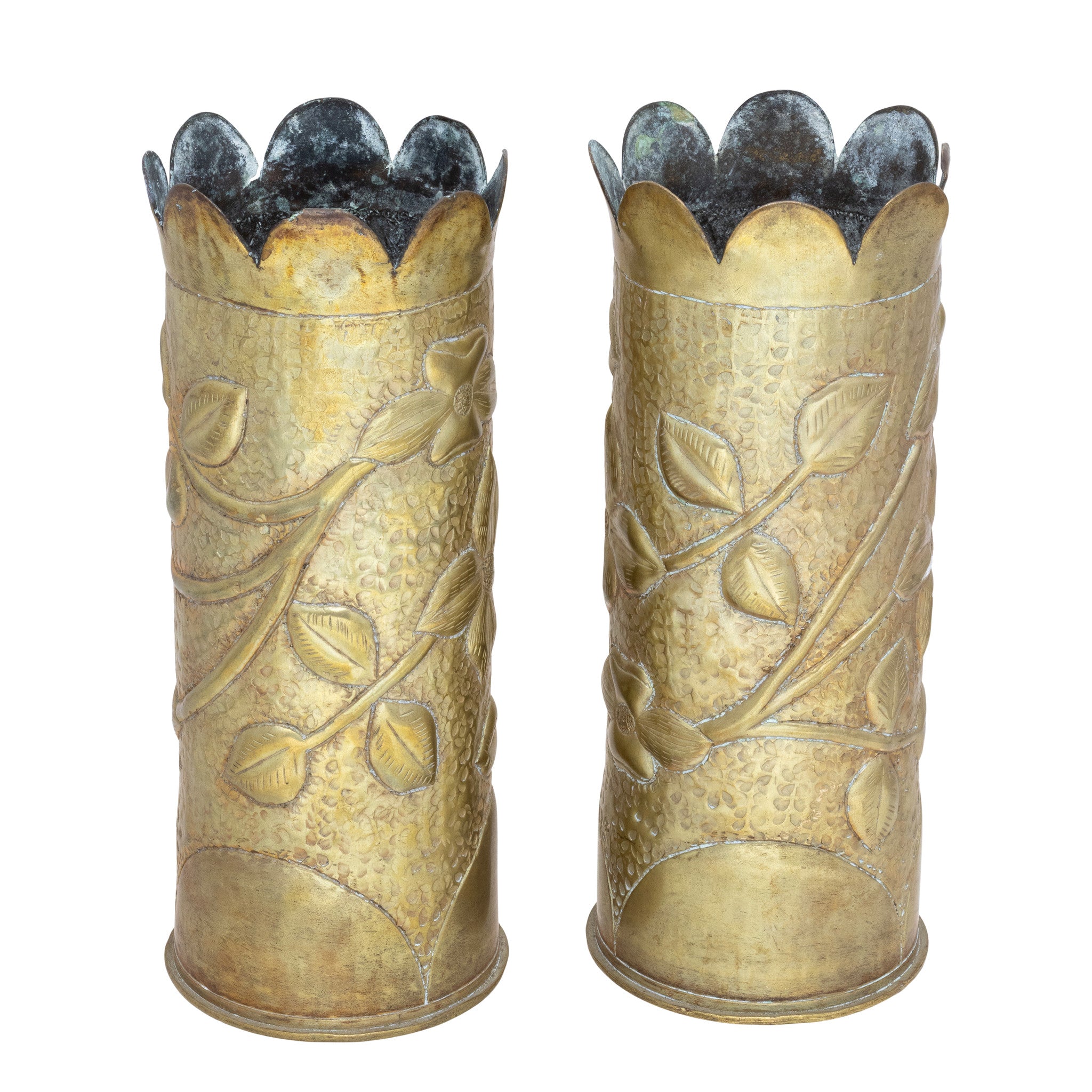 Pair Trench Art Vases