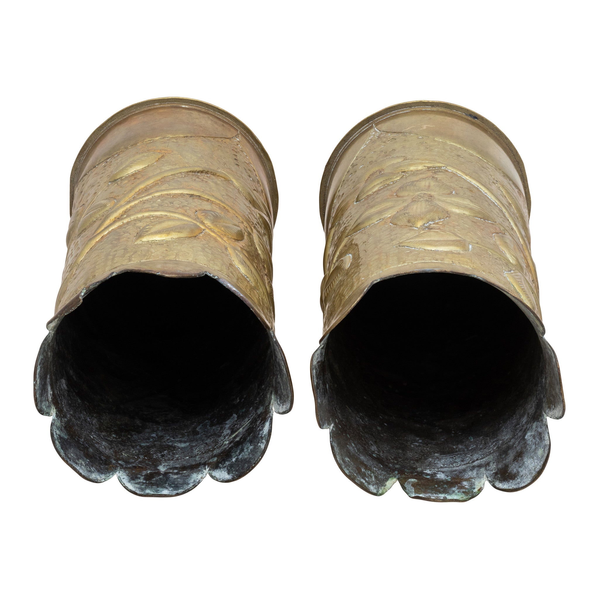 Pair Trench Art Vases