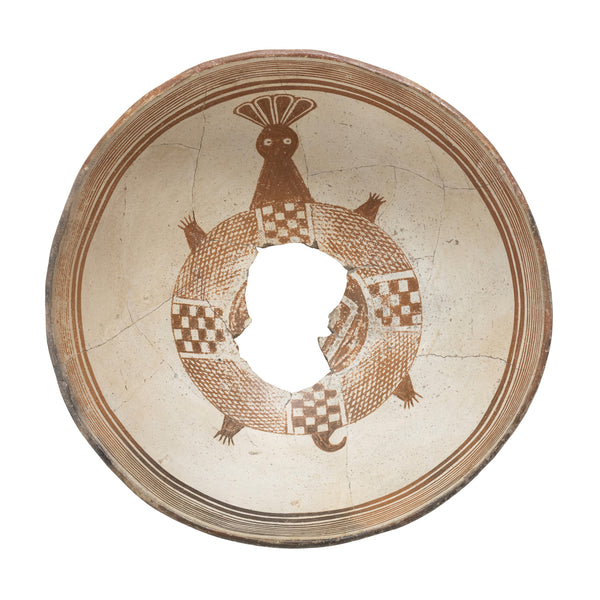 Mimbres Pictorial Pottery Bowl, Native, Pottery, Prehistoric