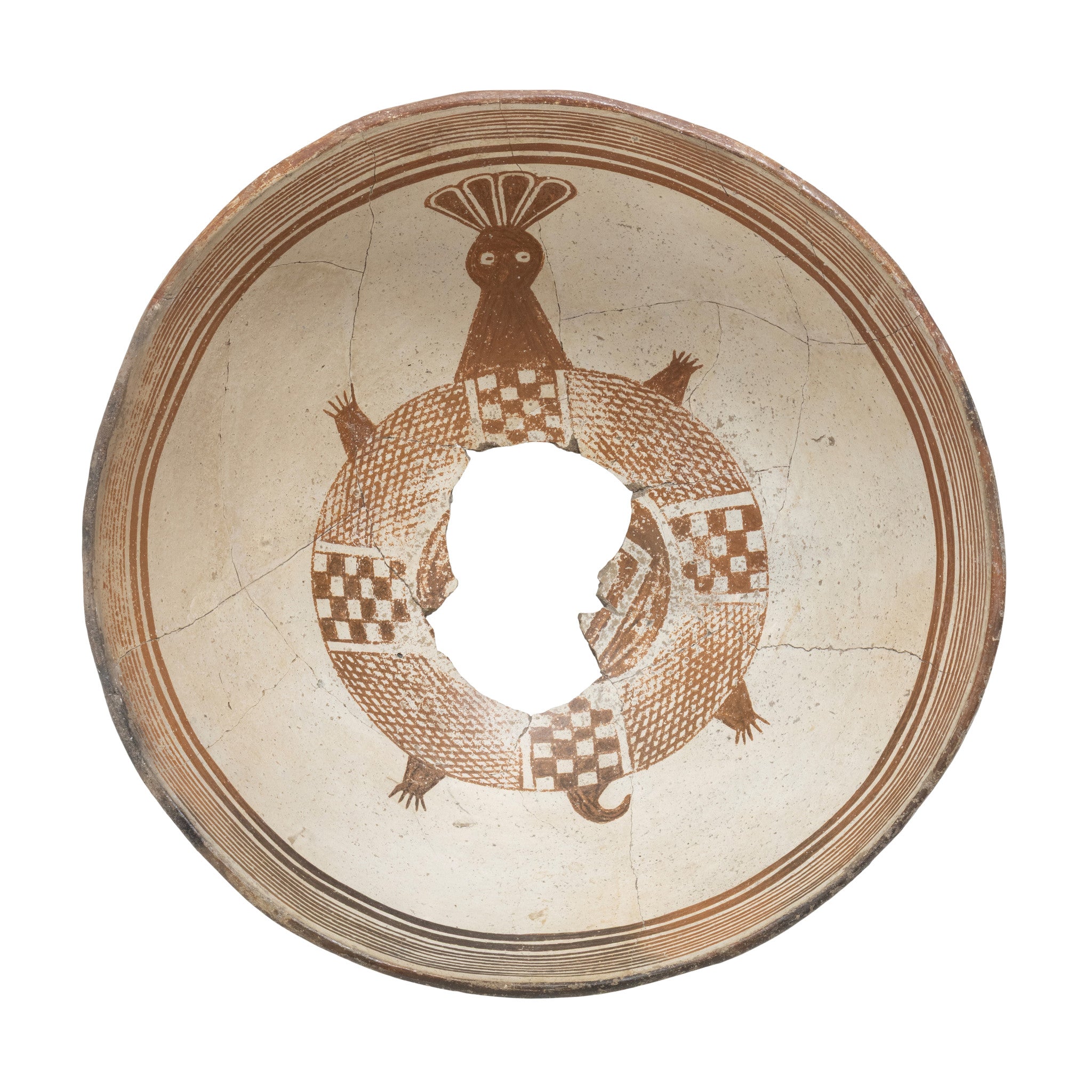Mimbres Pictorial Pottery Bowl, Native, Pottery, Prehistoric