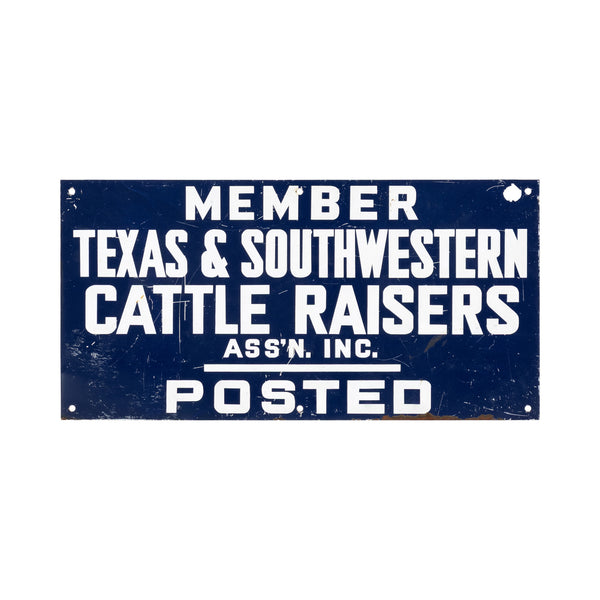 Texas & Southwestern Cattle Raisers Member Sign, Furnishings, Decor, Trade Sign