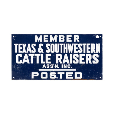 Texas & Southwestern Cattle Raisers Member Sign, Furnishings, Decor, Trade Sign