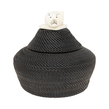 Baleen Basket by Carl E. Hank, Native, Basketry, Vertical