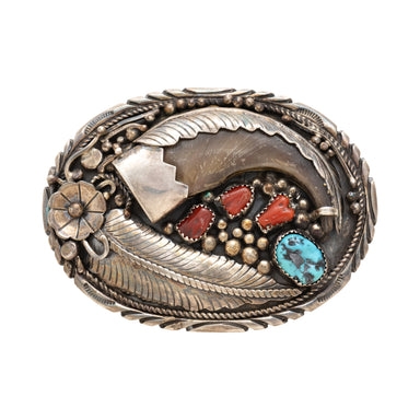 Navajo Bear Claw Buckle, Jewelry, Buckle, Native