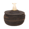 Lidded Baleen Basket by John Long Sr., Native, Basketry, Vertical