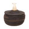 Alaskan Lidded Baleen Basket by John Long Sr., Native, Basketry, Vertical
