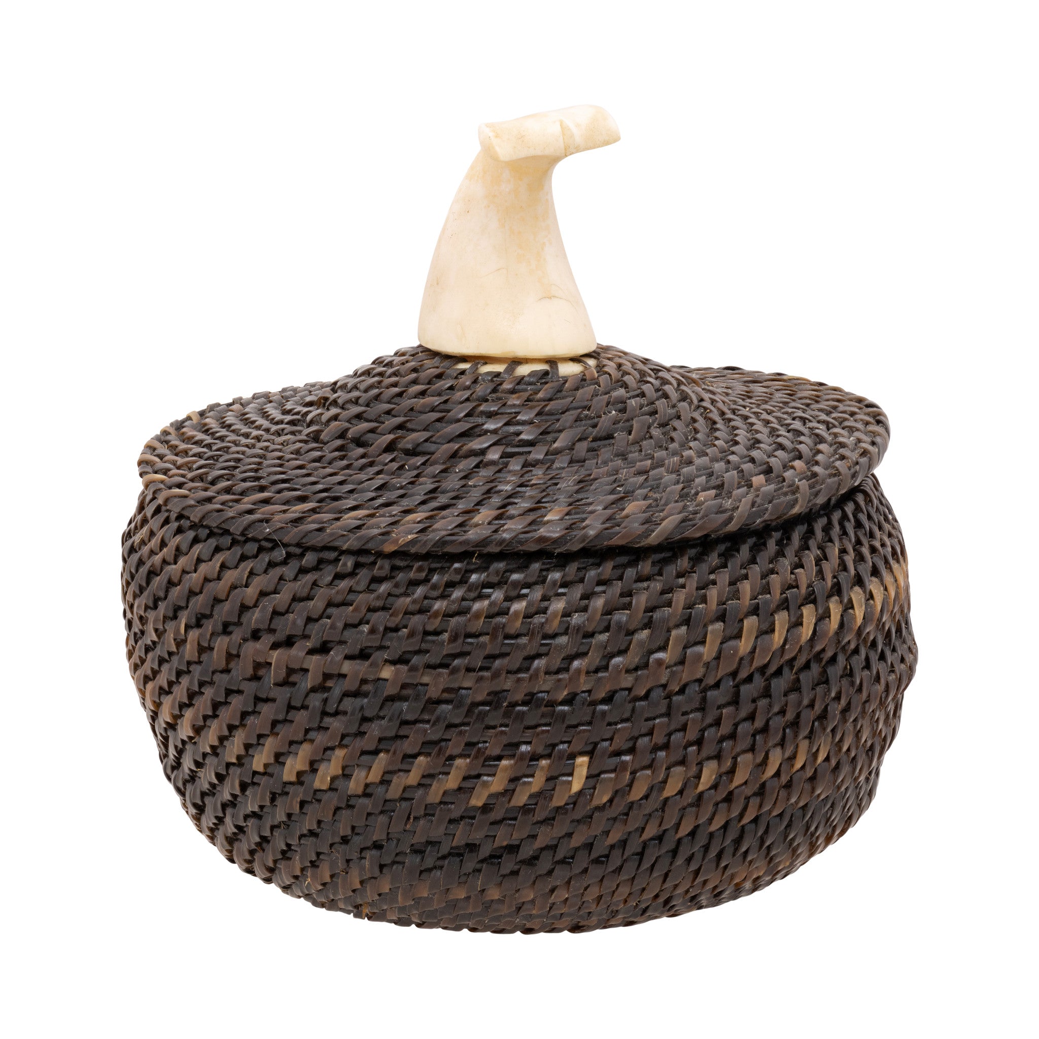 Alaskan Lidded Baleen Basket by John Long Sr.
