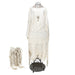 Puyallup White Deer Skin Dress and Moccasins, Native, Garment, Dress
