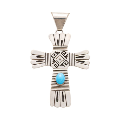Southwest Turquoise Cross Pendant, Jewelry, Necklace, Native