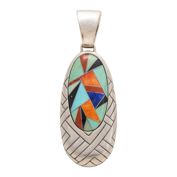 Pueblo Multi Stone Pendant, Jewelry, Necklace, Native
