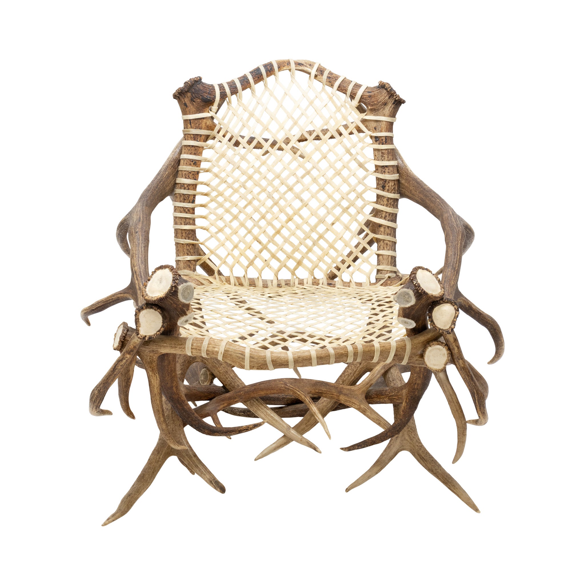Elk Antler and Rawhide Armchair, Furnishings, Furniture, Chair