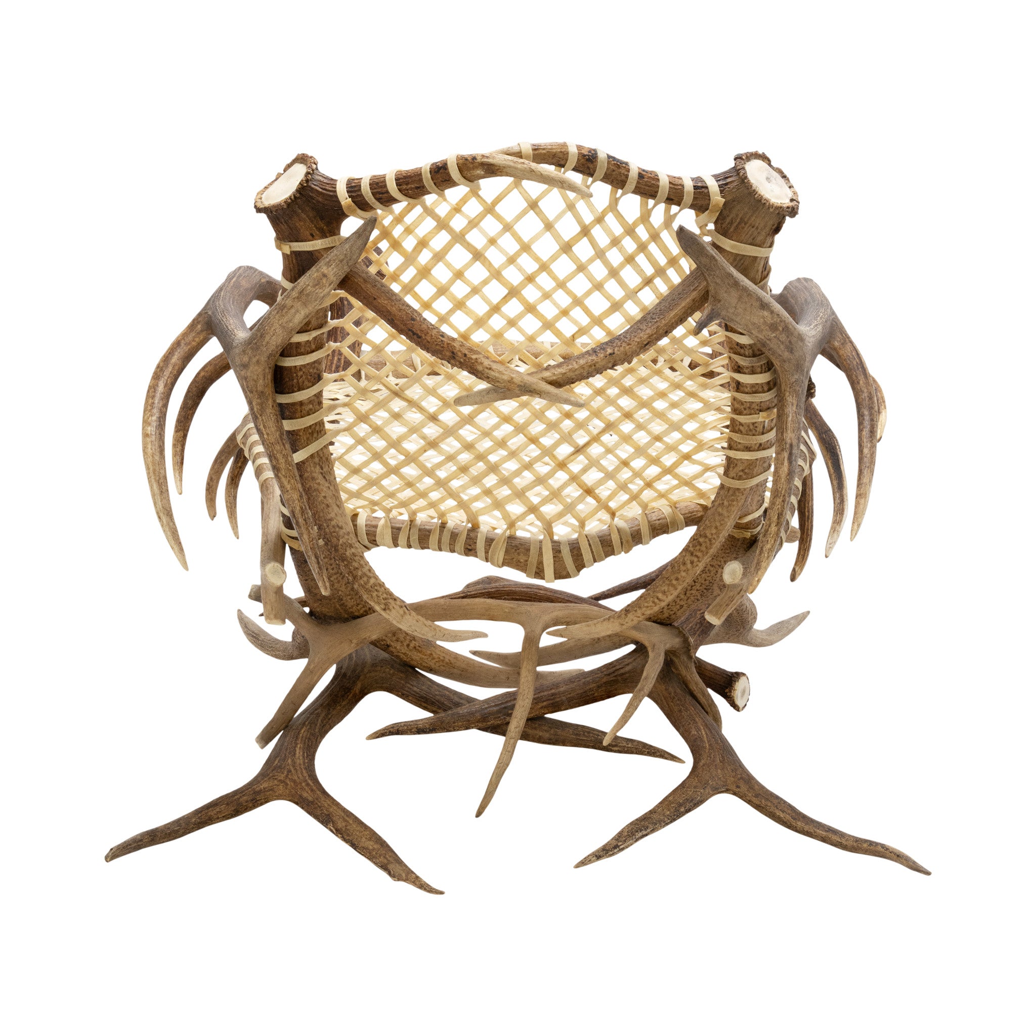 Elk Antler and Rawhide Armchair