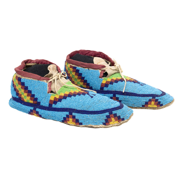 Cree Beaded Moccasins, Native, Garment, Moccasins