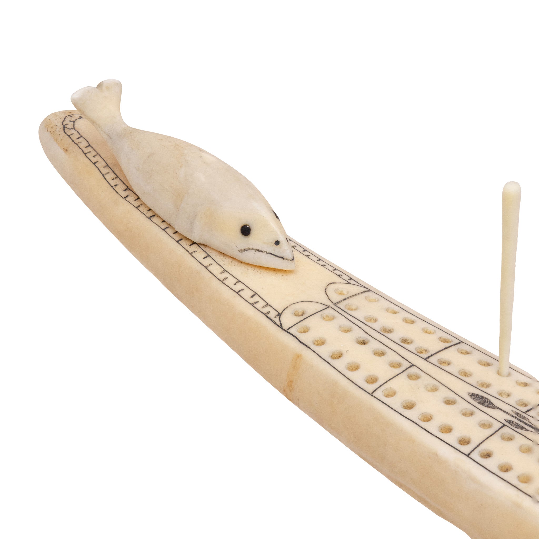 Walrus Ivory Cribbage Board