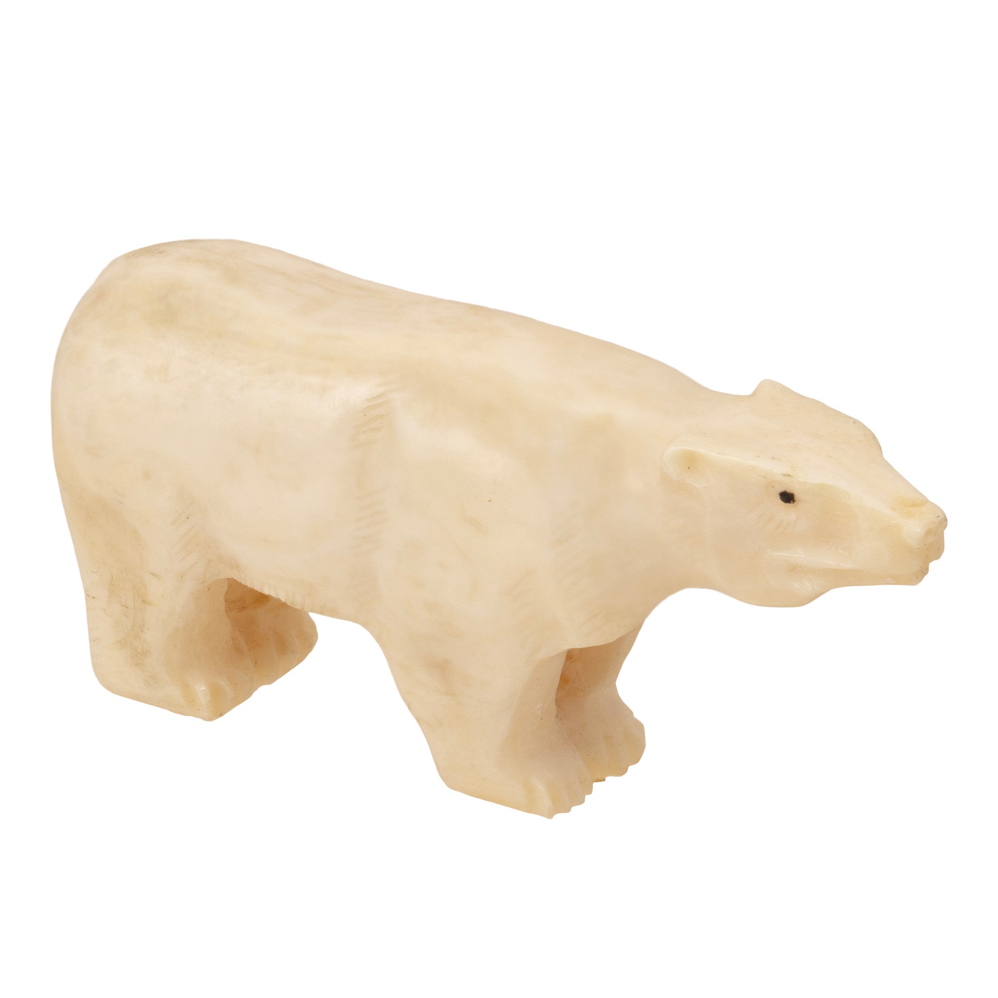 Miniature Inuit Walrus Ivory Polar Bear, Native, Carving, Ivory