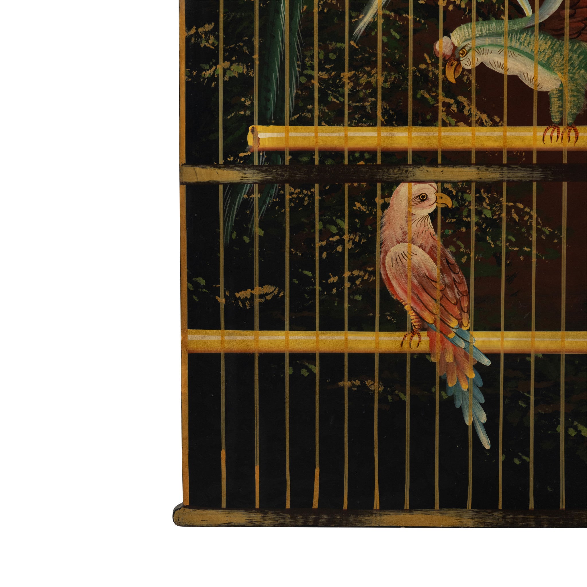 Hand Painted Bird Cage Wall Panel