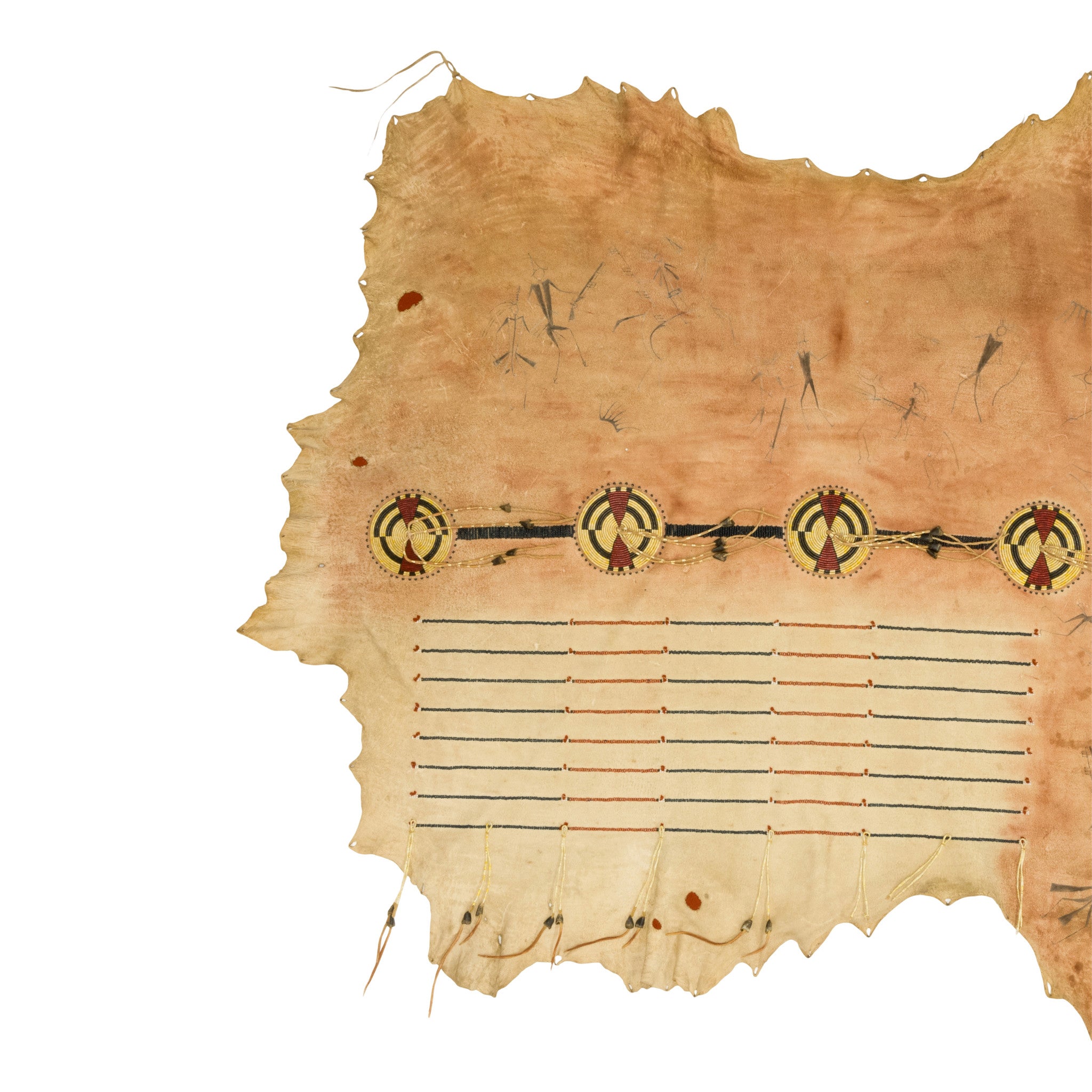 Native Painted Buffalo Hide