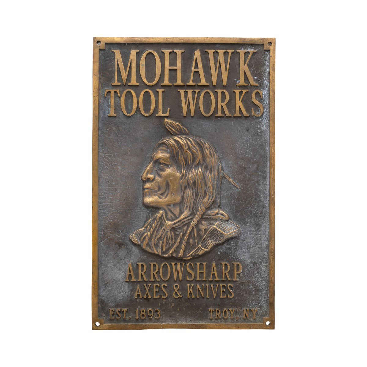 Mohawk Tool Works Advertising Cast Bronze Plaque — Cisco's Gallery