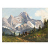 Mountain Scene with Stag Calling by John Fery, Fine Art, Painting, Wildlife
