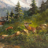Mountain Scene with Stag Calling by John Fery