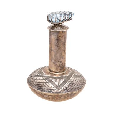 Navajo Sterling Silver Blue Topaz Vessel, Jewelry, Display Piece, Native