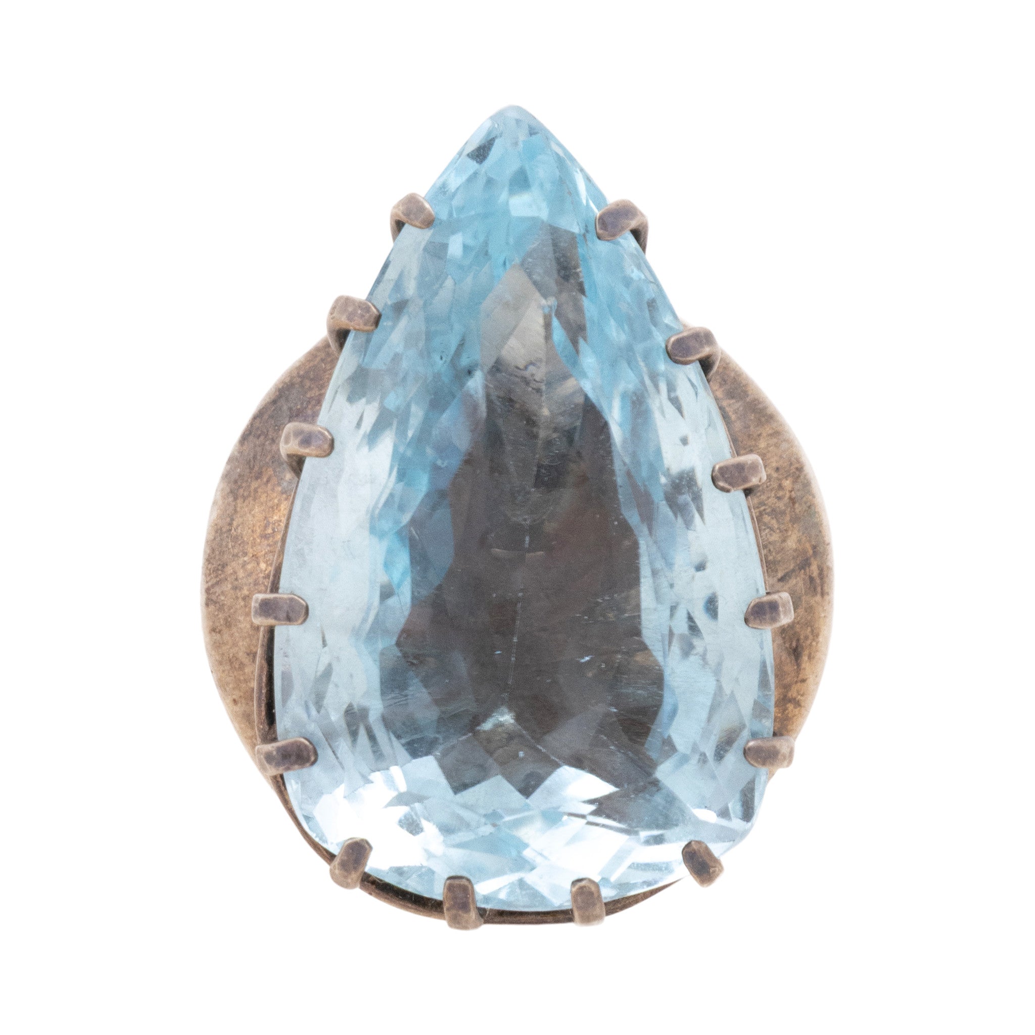 Navajo Sterling Silver Blue Topaz Vessel