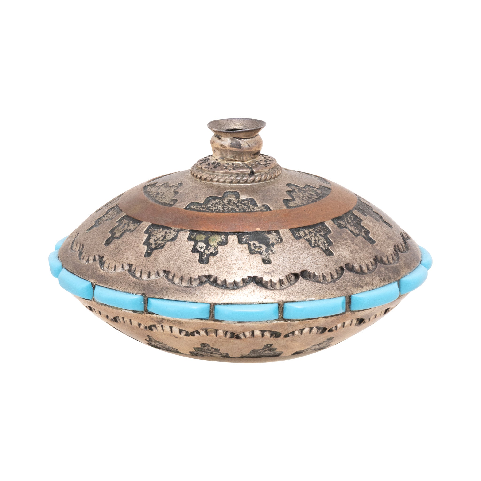 Navajo Stering and Turquoise Vessel