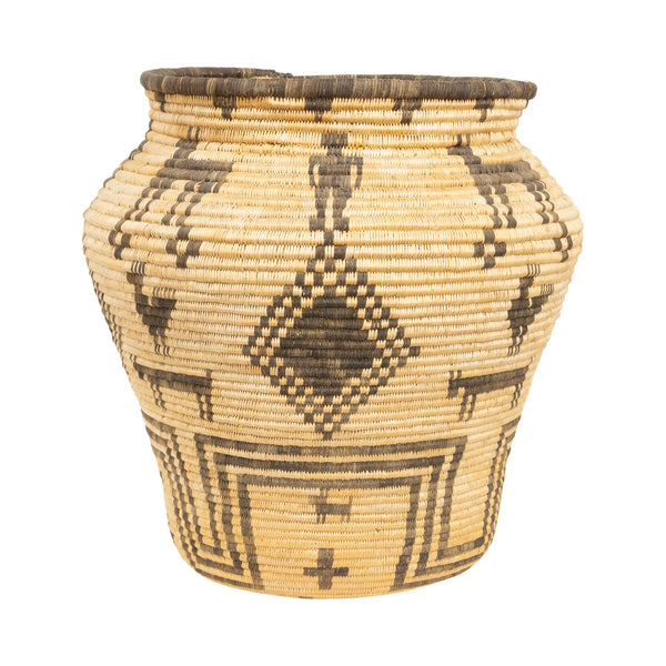 Western Apache Olla, Native, Basketry, Vertical