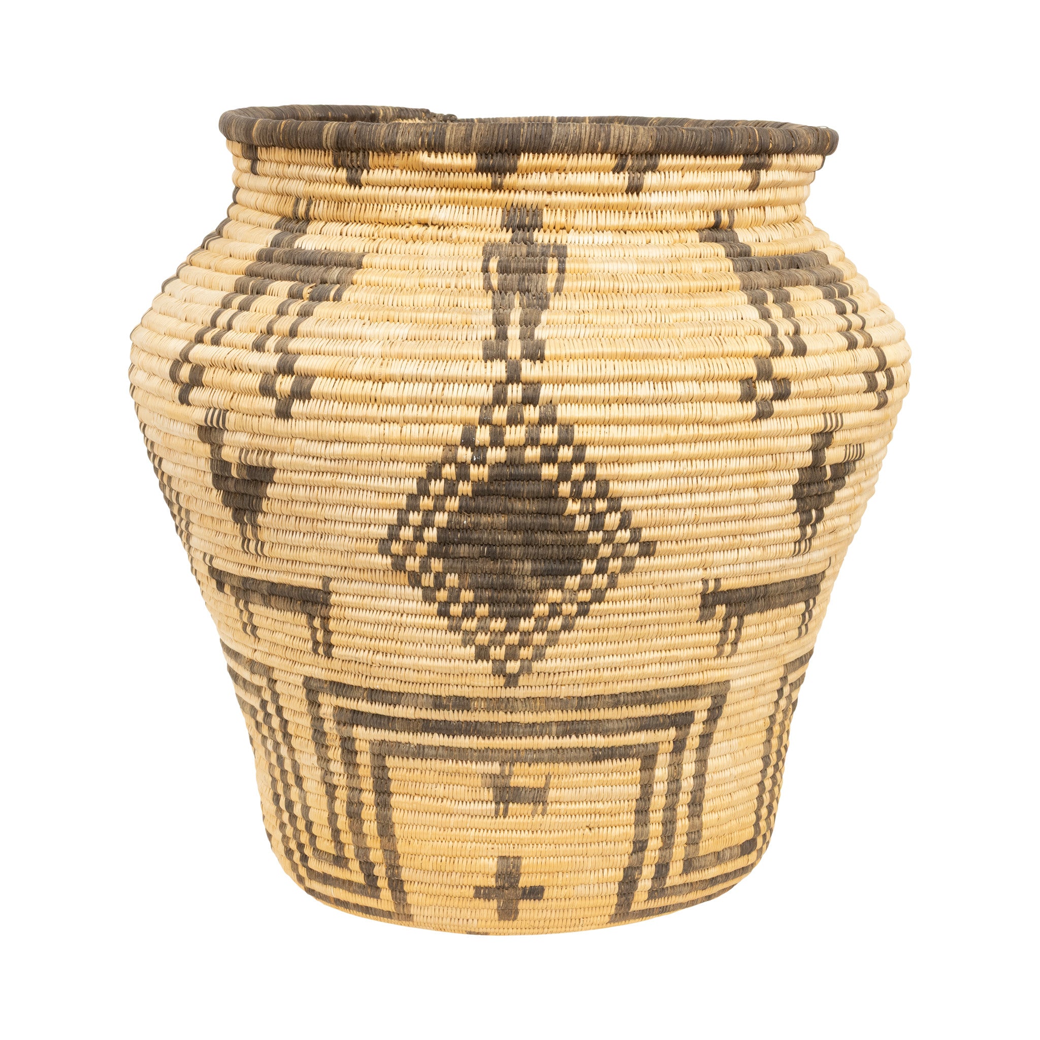 Western Apache Olla, Native, Basketry, Vertical