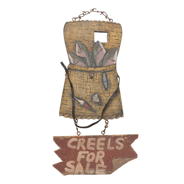 Hanging "Creels for Sale" Trade Sign, Furnishings, Decor, Trade Sign