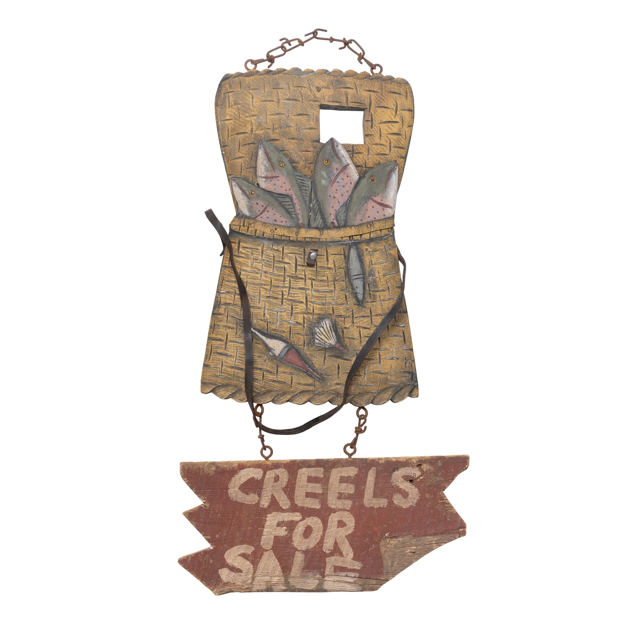 Hanging "Creels for Sale" Trade Sign, Furnishings, Decor, Trade Sign